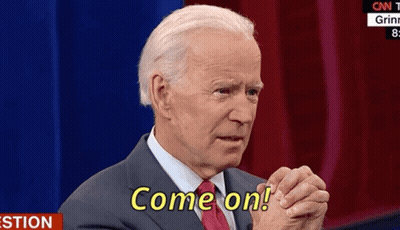 A Man In A Suit And Tie Says Come On On A Television Screen GIF