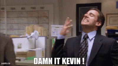 A Man In A Suit And Tie Says Damn It Kevin ! GIF