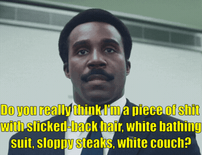 A Man In A Suit And Tie Says Do You Really Think I 'M A Piece Of Shit With Slicked-Back Hair GIF