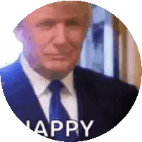 A Man In A Suit And Tie Says Happy Sticker