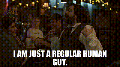 A Man In A Suit And Tie Says I Am Just A Regular Human Guy .. GIF