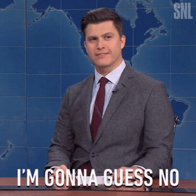 A Man In A Suit And Tie Says " I 'M Gonna Guess No " In Front Of A Map Of The World GIF