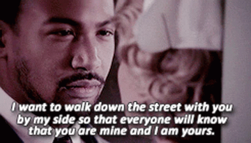 A Man In A Suit And Tie Says I Want To Walk Down The Street With You By My Side GIF