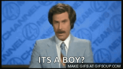 A Man In A Suit And Tie Says It Is A Boy GIF