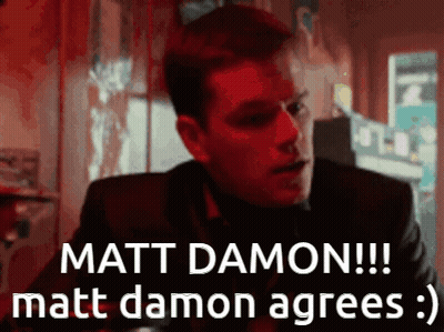 A Man In A Suit And Tie Says Matt Damon Matt Damon Agrees GIF