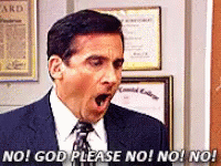 A Man In A Suit And Tie Says No God Please No No No No GIF