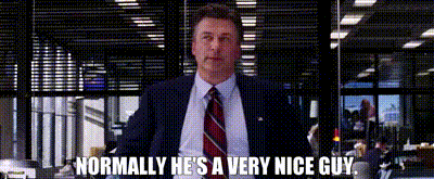 A Man In A Suit And Tie Says " Normally He 'S A Very Nice Guy " GIF