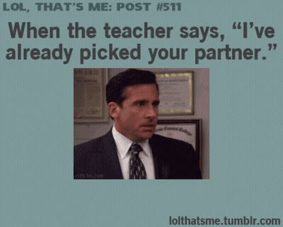 A Man In A Suit And Tie Says Please In Front Of A Picture Of Michael Scott GIF