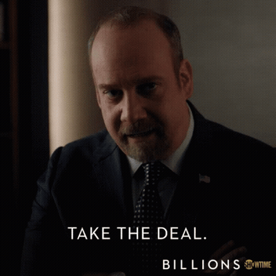 A Man In A Suit And Tie Says Take The Deal Billions Showtime GIF