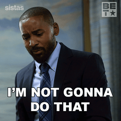 A Man In A Suit And Tie Says That He 'S Not Gonna Do That GIF