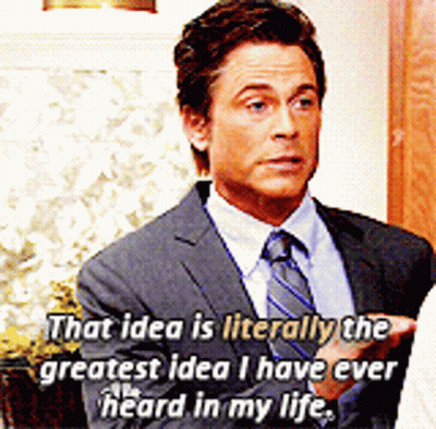 A Man In A Suit And Tie Says That Idea Is Literally The Greatest Idea I Have Ever Heard In My Life . GIF
