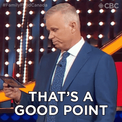 A Man In A Suit And Tie Says That 'S A Good Point GIF