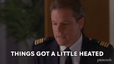 A Man In A Suit And Tie Says Things Got A Little Heated On Peacock GIF