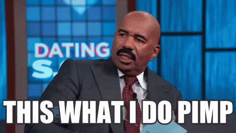 A Man In A Suit And Tie Says " This What I Do Pimp " On A Dating Show GIF