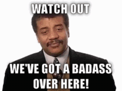 A Man In A Suit And Tie Says Watch Out We 'Ve Got A Badass Over Here GIF