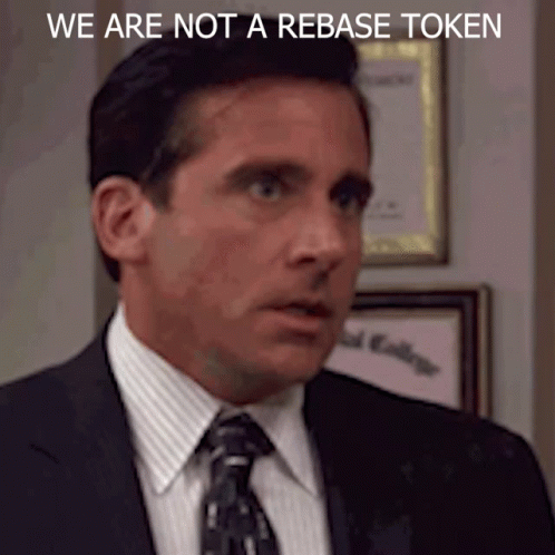 A Man In A Suit And Tie Says We Are Not A Rebase Token GIF