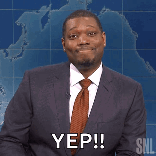 A Man In A Suit And Tie Says " Yep " GIF