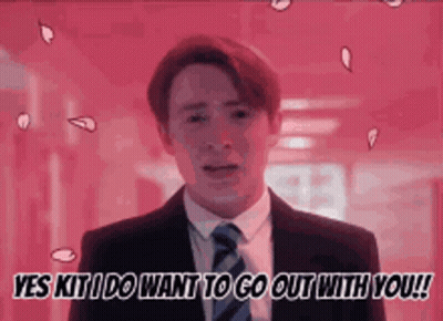 A Man In A Suit And Tie Says Yes Kit I Do Want To Go Out With You ! GIF