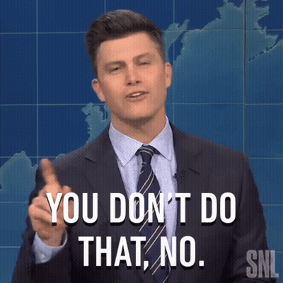 A Man In A Suit And Tie Says You Don 'T Do That No GIF
