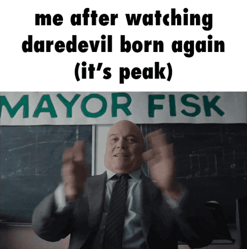 A Man In A Suit And Tie Stands In Front Of A Banner That Says Mayor Fisk GIF