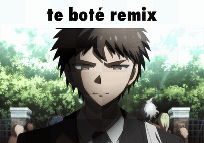 A Man In A Suit And Tie Stands In Front Of A Sign That Says Te Bote Remix GIF