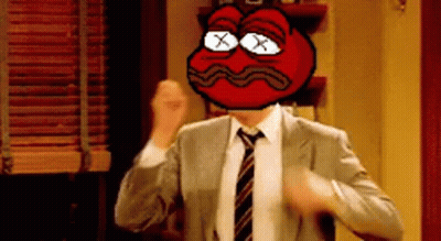 A Man In A Suit And Tie With A Pixelated Face On His Face GIF