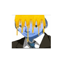 A Man In A Suit And Tie With Honey Dripping From His Face Sticker