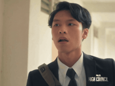 A Man In A Suit And Tie With The Word High Council On The Bottom GIF