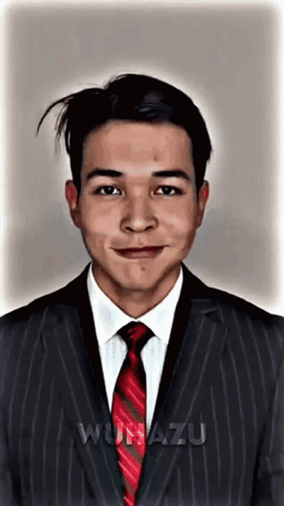 A Man In A Suit And Tie With The Word Wunazu Written On The Bottom GIF