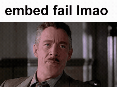 A Man In A Suit And Tie With The Words Embed Fail Imao GIF