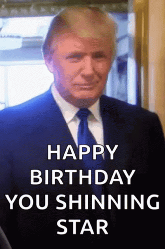 Man In Suit Saying Happy Birthday You Shining Star GIF