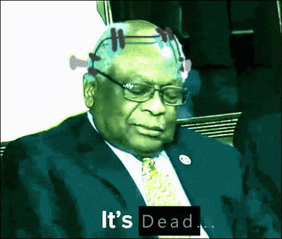 A Man In A Suit And Tie With The Words It 'S Dead On The Bottom GIF