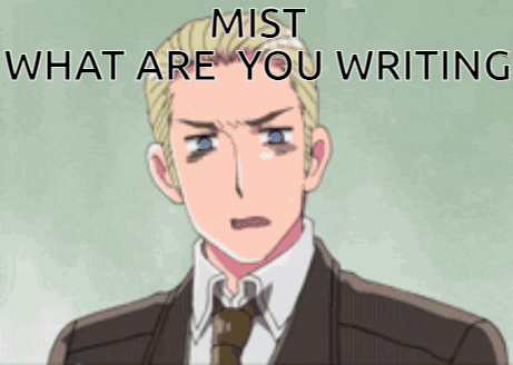 A Man In A Suit And Tie With The Words Mist What Are You Writing GIF