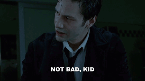 A Man In A Suit And Tie With The Words Not Bad Kid Below Him GIF