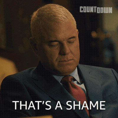 A Man In A Suit And Tie With The Words That 'S A Shame Behind Him GIF