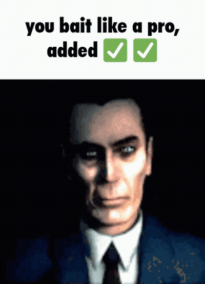 A Man In A Suit And Tie With The Words " You Bait Like A Pro Added " GIF