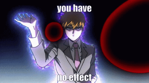 A Man In A Suit And Tie With The Words You Have No Effect On His Face GIF