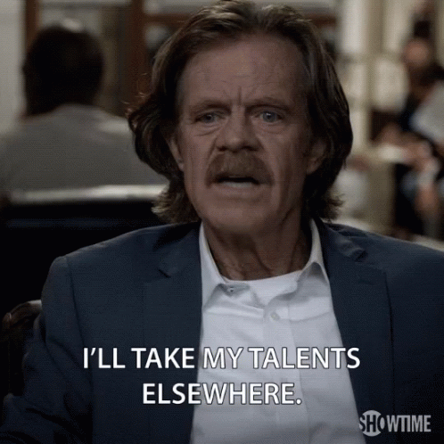 A Man In A Suit And White Shirt Is Saying I 'Ll Take My Talents Elsewhere GIF
