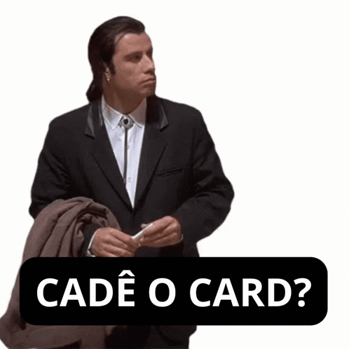 A Man In A Suit Has A Sticker That Says Cad O Card On It GIF
