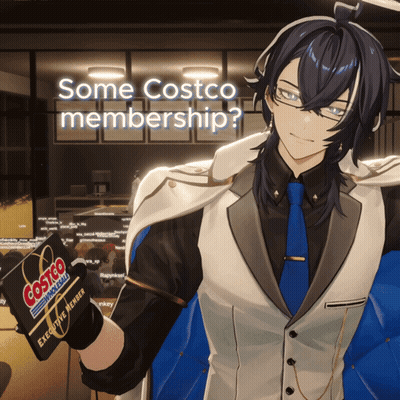 A Man In A Suit Holding A Costco Card GIF