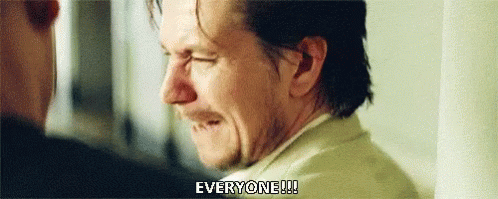 A Man In A Suit Is Crying And Says `` Everyone '' . GIF