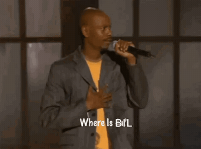 A Man In A Suit Is Holding A Microphone And Saying Where Is Bil . GIF
