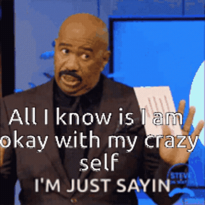 A Man In A Suit Is Holding A Piece Of Paper And Says All I Know Is I Am Okay With My Crazy Self GIF