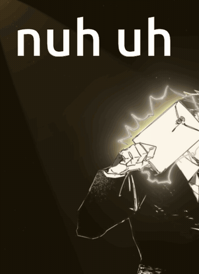 A Man In A Suit Is Holding A Piece Of Paper With The Words Nuh Uh Written On It GIF