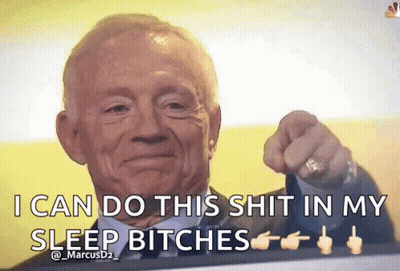 A Man In A Suit Is Pointing At The Camera And Saying I Can Do This Shit In My Sleep Bitches GIF