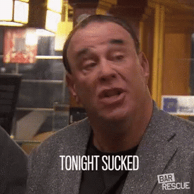 A Man In A Suit Is Saying Tonight Sucked In A Bar GIF