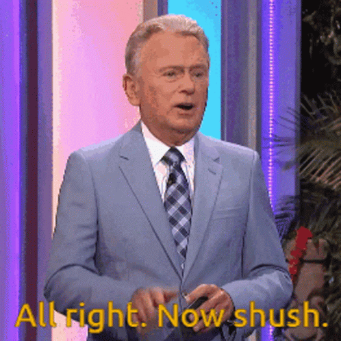 A Man In A Suit Says All Right Now Shush GIF
