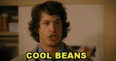A Man In A Suit Says Cool Beans In Yellow GIF