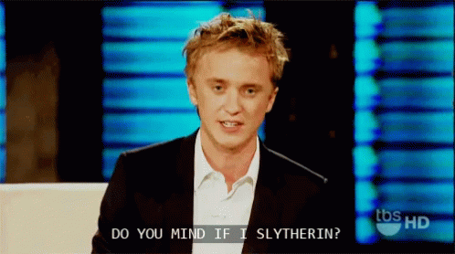 A Man In A Suit Says Do You Mind If I Slytherin GIF