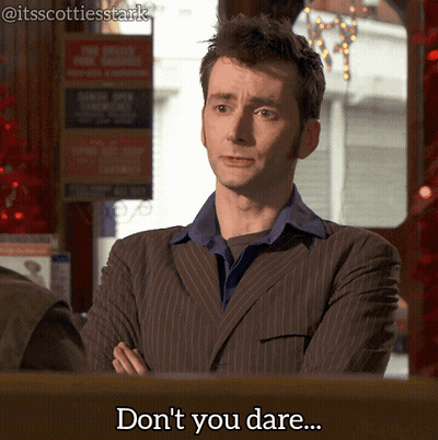 A Man In A Suit Says " Don T You Dare " GIF